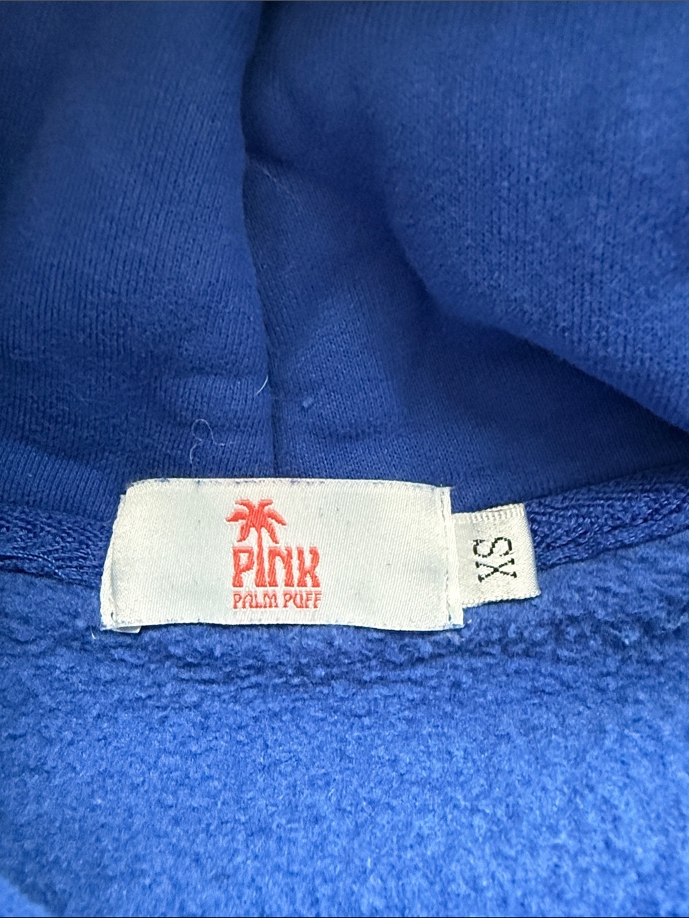 Pink palm puff - Blue Hawaii hibiscus Pullover Hoodie for Women - XS - Picture 2 of 8